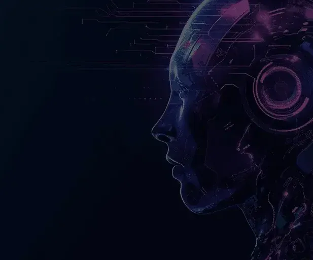 Digital Illustration symbolizing the connection between Gen AI and machine learning with humans