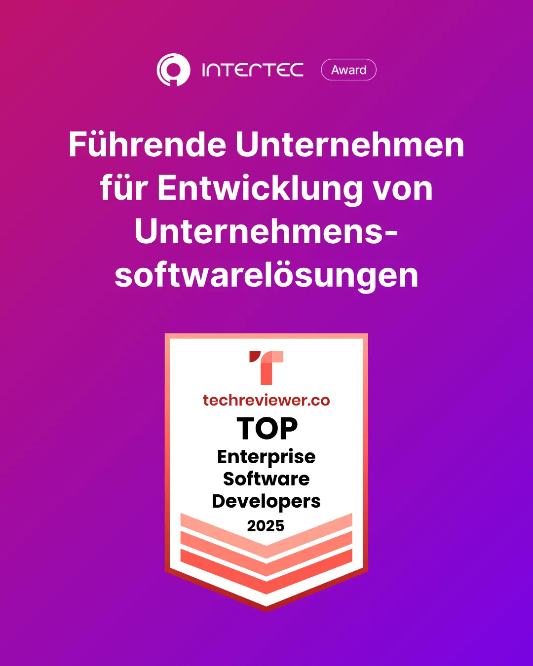 Auszeichnung als führendes Unternehmen für Unternehmenssoftwareentwicklung - Featured