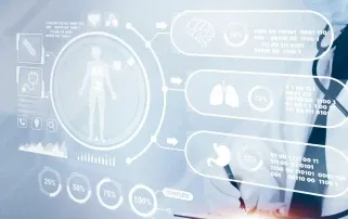 Doctor using digital medical interface