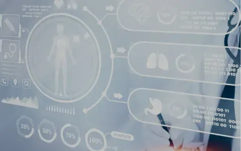 Doctor using digital medical interface