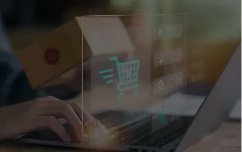 Person using laptop shopping online