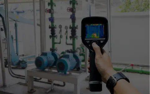Thermal camera showing heat signature of industrial equipment