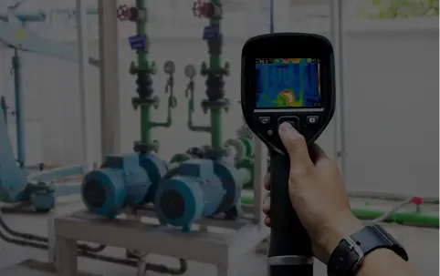 Thermal camera showing heat signature of industrial equipment